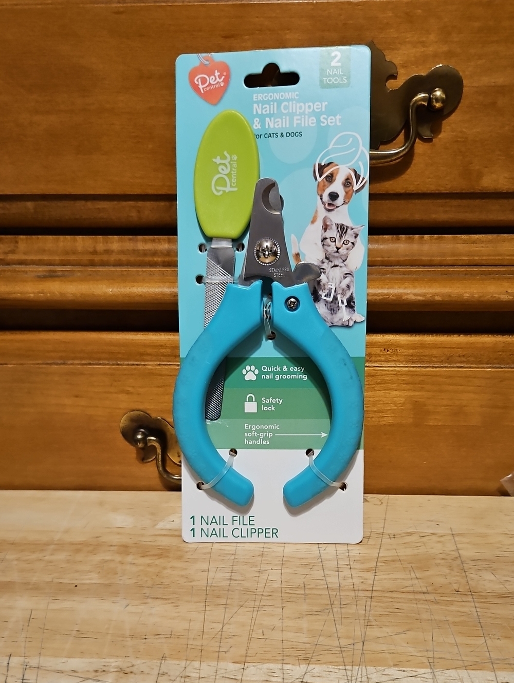 Pet Central Teal Color Nail Clipper & Lime File Set for Small Pets